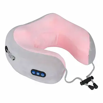 Масажна подушка для шиї з пам'яттю U-Shaped Upgrade Vibration Pillow / Подушка для подорожей