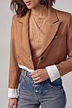 Жакет жіночий укорочений — світло-коричневий колір, L (є розміри), фото 4