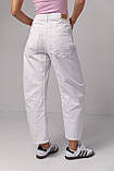 Жіночі джинси-банани wide-leg — білий колір, 42р (є розміри), фото 2