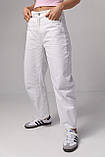 Жіночі джинси-банани wide-leg — білий колір, 42р (є розміри), фото 6