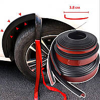 Универсальный резиновый молдинг на колесные арки крыльев 3.8см черные,самоклеющиеся накладка крыла авто