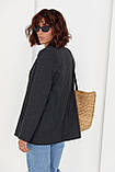 Класичний жіночий піджак без застібки — темно-сірий колір, M (є розміри), фото 4