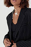 Жіночий піджак на ґудзиках у смужку — чорний колір, L (є розміри), фото 4
