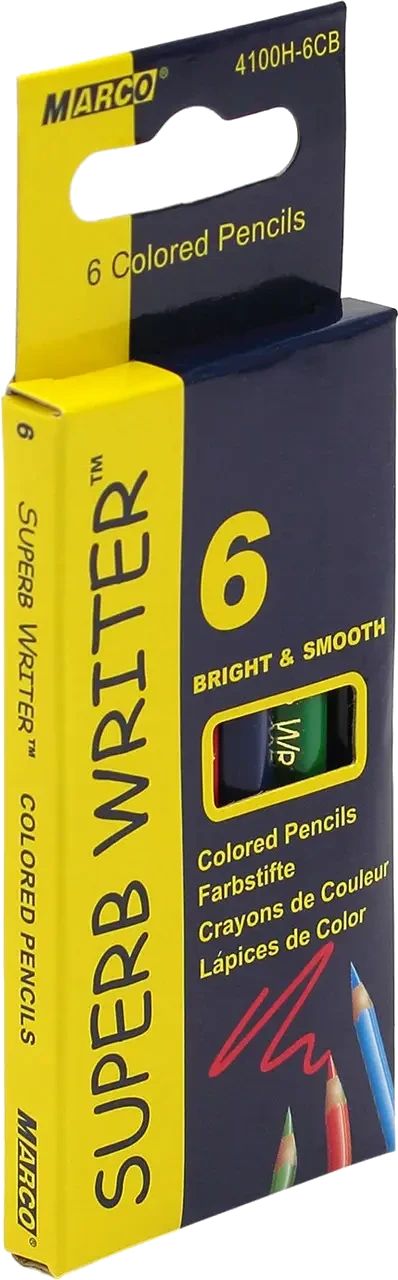 Олівці кольорові вкорочені (набір 6шт) Marco Superb Writer 4100H-6CB