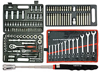 Набор рожково-накидных гаечных стальных ключей 12 шт 6-22 и торцевых головок, набор ключей комбинированный TOP