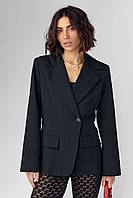 Жіночий однобортний піджак приталеного крою — чорний колір, S (є розміри)