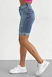 Жіночі джинсові шорти з підкатом — джинс-колір, 34р (є розміри), фото 5