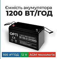 Универсальная аккумуляторная батарея 12В на 100 ампер для ДБЖ, ИБП, Акб 100 ач TOP