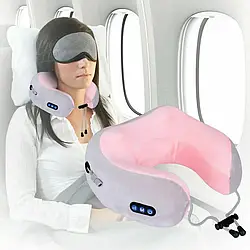 Масажна подушка для шиї з пам'яттю U-Shaped Upgrade Vibration Pillow / Вібраційна подушка-масажер