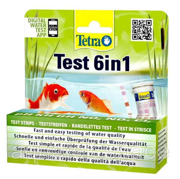Тести для аналізу води в ставку Tetra Pond Test 6 in1, 25 тест-смужок