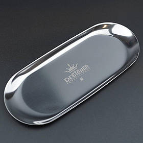 Плоский металевий лоток Дизайнер (розмір - 23х9,8см.) для зберігання інструментів та декору - M Silver