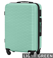 Чемодан с плотного пластика бирюзовый размер М дорожный средний чемодан вместительный чемодан на 4 колесах