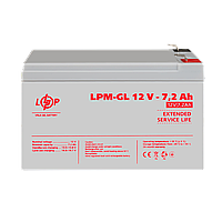 Акумулятор гелевий LPM-GL 12V - 7.2 Ah d