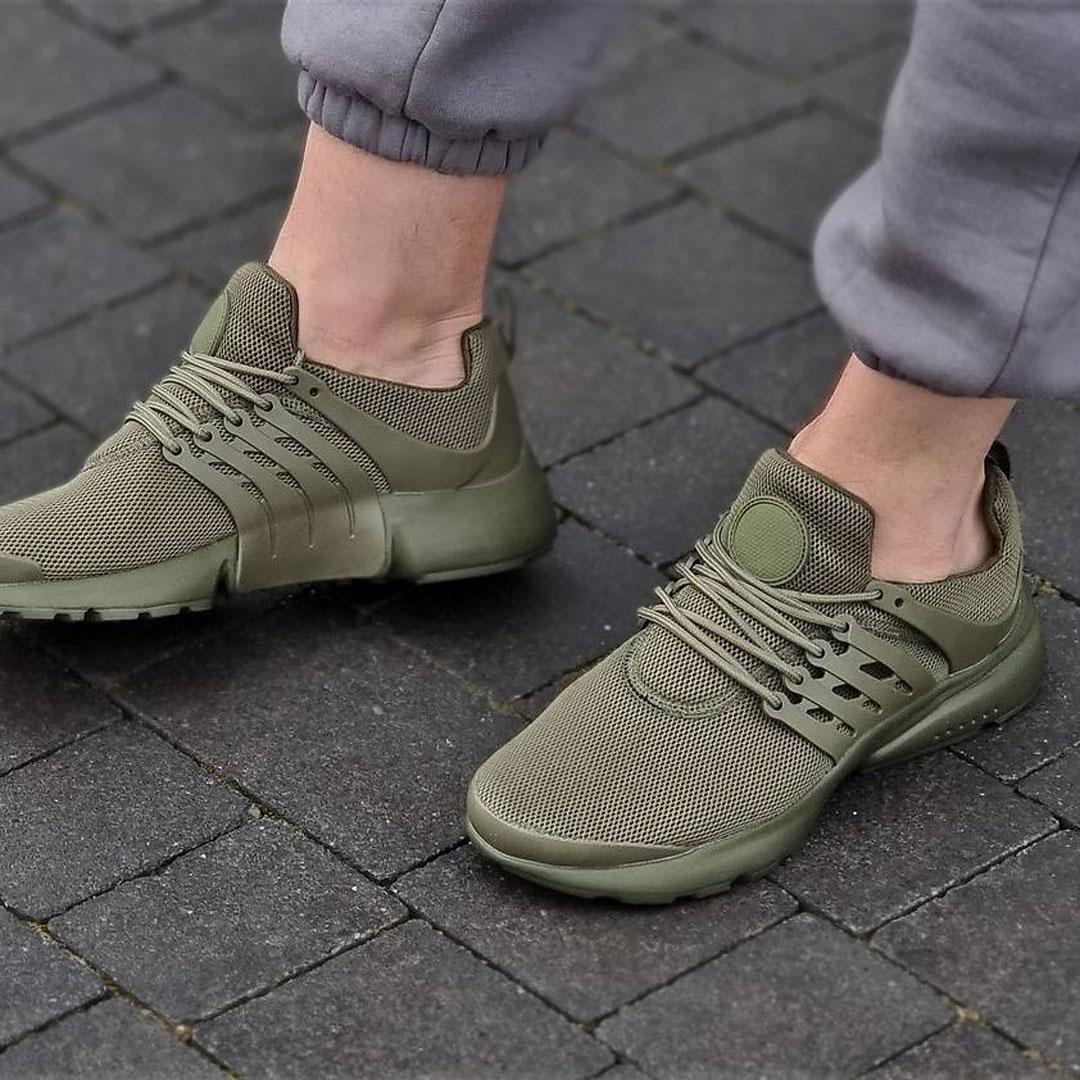 Стильные мужские летние комфортные кроссовки хаки с сеткой, зеленые, оливковые,дышащие на лето, текстиль сетка - фото 1 - id-p2194942417