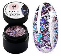 Гель для дизайна ногтей Saga Professional Galaxy Glitter №02, 8мл