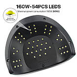 UV/LED лампа T15 Chrom для манікюру та педикюру з дисплеєм та таймером, 160 Вт. Синій з рожевим, фото 2