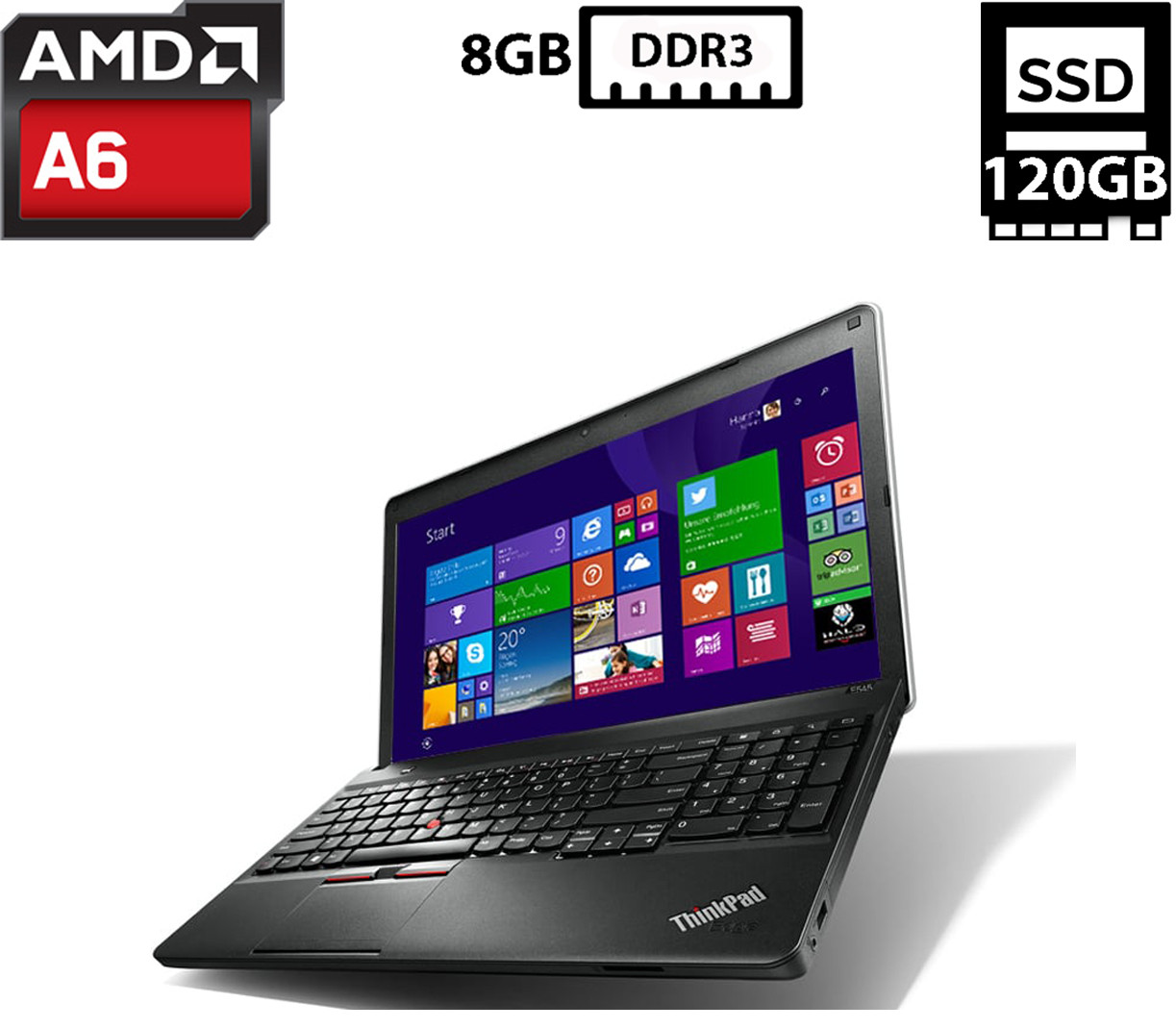 Ноутбук Lenovo Edge E545/15.6"TN(1366x768)/AMD A6-5350M 2.90GHz/8GB DDR3/SSD 120GB/AMD Radeon HD 8450G