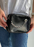 Жіноча сумка 6550 крос-боді через плече чорна, фото 6