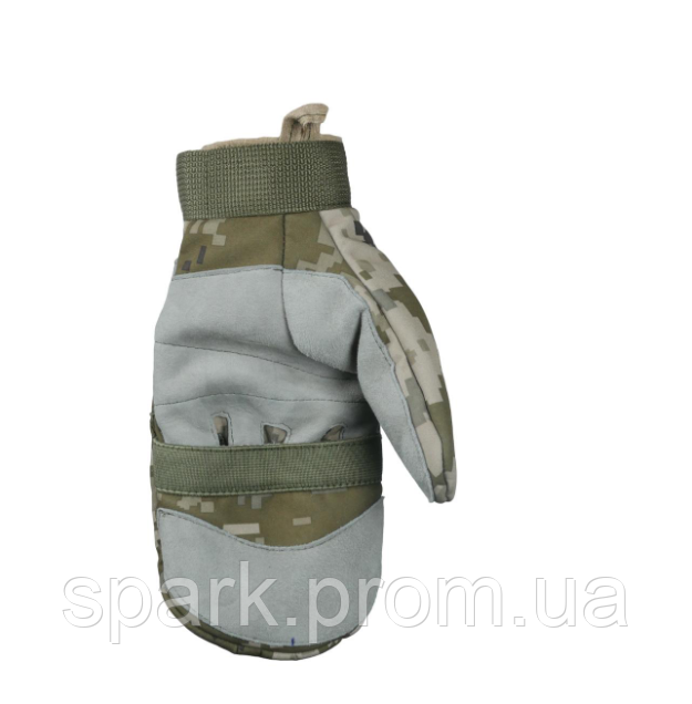 Перчатки тактические зимние Пиксель (М), перчатки утепленные, варежки беспалые SPARK - фото 10 - id-p2194907041