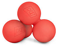 Силиконовый массажный двойной мяч 63 мм Hop-Sport HS-S063DMB красный d