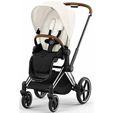 Cybex Priam 4.0 коляска 2 в 1 Off White шасі Chrome Brown, фото 5