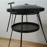 Сковорода с диска мангал на природу с подставкой для огня на цельных ножках, туристическая сковорода TOP
