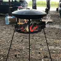 Диск для жарки на природе с подставкой для огня на цельных ножках, иск для жарки мяса на костре TOP