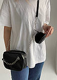 Жіноча сумка 6550 крос-боді через плече чорна, фото 7