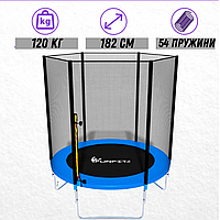 Складаний дитячий батут funfit 312 см із зовнішньою закритою сіткою та сходами для дому та вулиці, міні батут