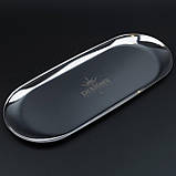 Плоский металевий лоток Дизайнер (розмір - 30х12,4см.) для зберігання інструментів та декору - L Silver, фото 2