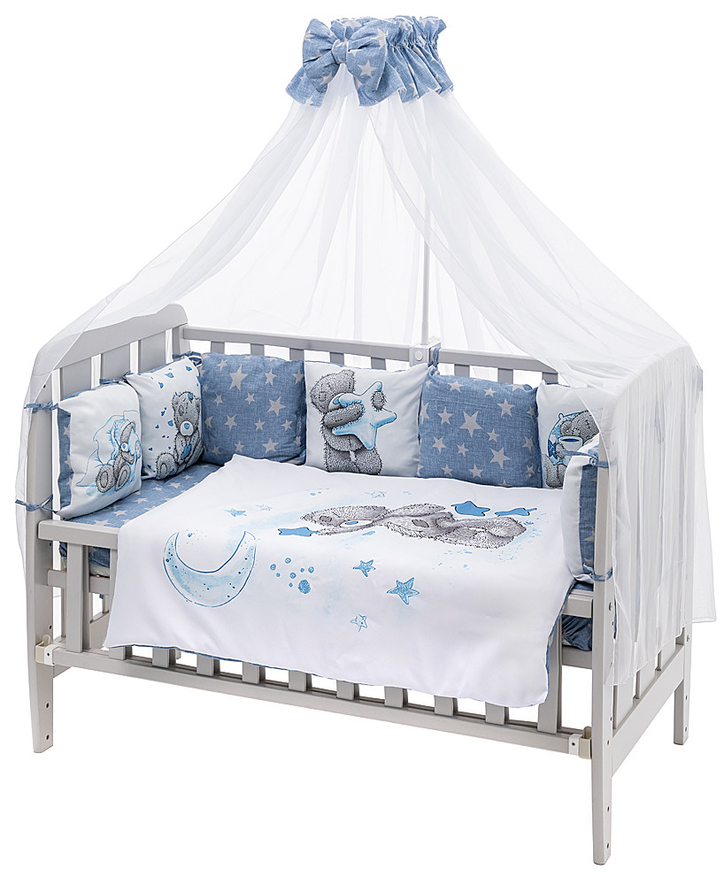 Детская постель Babyroom Bortiki Print-08 синий (мишки)