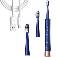 Ультразвуковая зубная щетка от USB + 2 насадки, Electric Sonic Toothbrush / Портативная зубная электрощетка