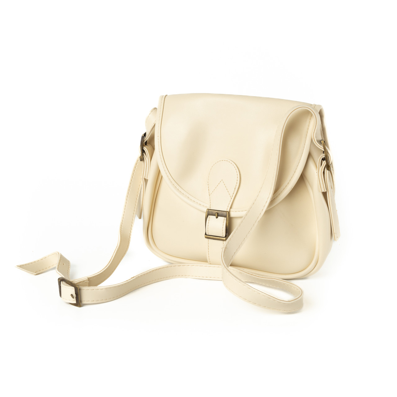 Сумка жіноча через плече з якісної штучної шкіри, стильна сумочка, Молочний