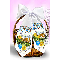 Банты-заготовки на корзину БА 24187 "Пасха с нарциссами и пасхальными яйцами", за 1 шт 10096