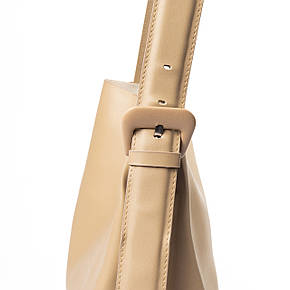 Сумка жіноча на плече містка стильна зі штучної шкіри, Бежевий, фото 3