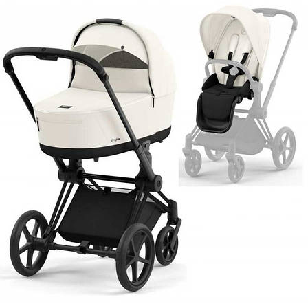 Cybex Priam 4.0 коляска 2 в 1 Off White шасі Matt Black, фото 1