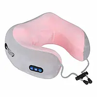 Массажная подушка для шеи с памятью U-Shaped Upgrade Vibration Pillow / Подушка массажер на аккумуляторе