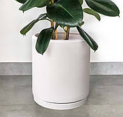 Великий горщик для квітів керамічний Цикорій 25 л Rezon білий мат Р301