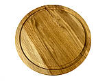 Деревʼяна тарілка з натурального дерева діаметр 25 см, висота 2 см, тарілка для закусок, фото 3