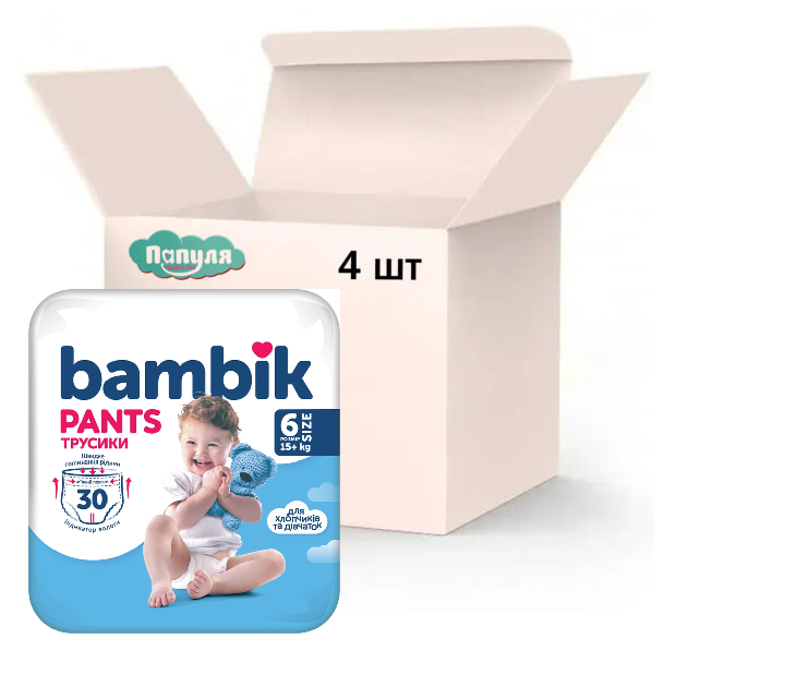 Підгузники - трусики Bambik Бамбик 6 (120 шт /15+ кг), фото 1