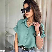 Жіноча стильна блуза сорочка вільного крою різні кольори 50-52