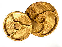 Комплект деревянных тарелок из натурального дерева диаметр 25 см и 30 см, высота 2 см