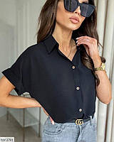 Жіноча стильна блуза сорочка вільного крою різні кольори 54-56