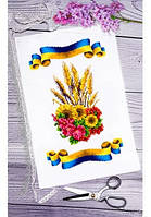 Пасхальний рушник БА 035 ''Знамя Украины, букетик из колосьев'' 7539
