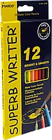 Олівці кольорові аквареллю (набір 12шт + пензель) Marco Superb Writer 4120-12CB