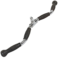 Ручка для верхней тяги York Fitness 70см W-образная с резиновыми рукоятками, хром d