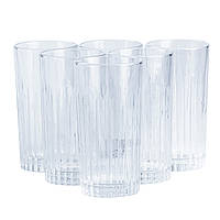 Склянка 360 мл для води та соку високий скляний прозорий набір 6 штук