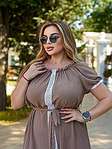 Гарне плаття з тканини креп із короткими рукавами батальні розміри, фото 4