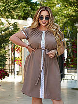 Гарне плаття з тканини креп із короткими рукавами батальні розміри, фото 3