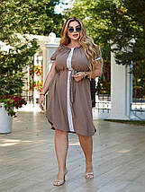 Гарне плаття з тканини креп із короткими рукавами батальні розміри, фото 2